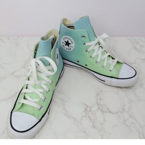 Converse Chuck Taylor All Star Ombre Green Blue Glitter High Top Womens 7
